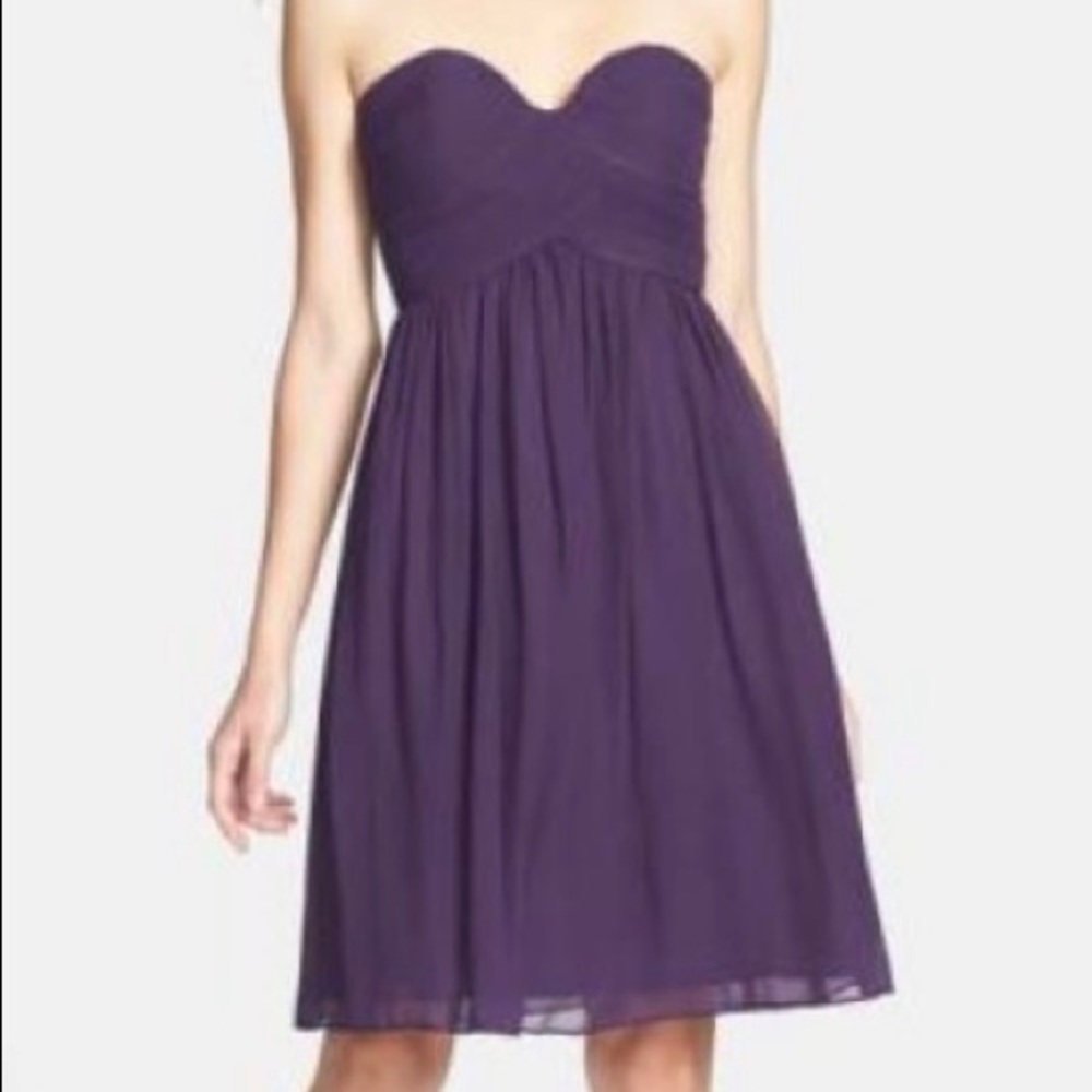 Donna Morgan Purple Strapless Dress, Size 6